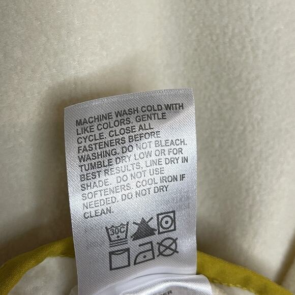 LIV Outdoor Pullover Fleece Cream‎ White Snap Neck Mustard Trim Sweater Mens XL - Picture 6 of 7